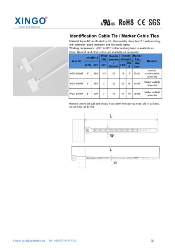 Xingo-Identification - Marker Nylon Cable Tie