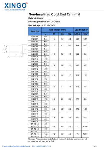 XINGO-Non-Insulated Cord End Terminal