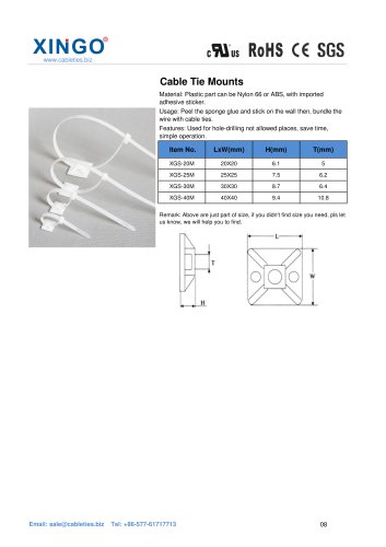 Xingo-Nylon Cable Tie Mounts