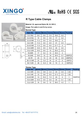 Xingo-R Type Cable Clamps