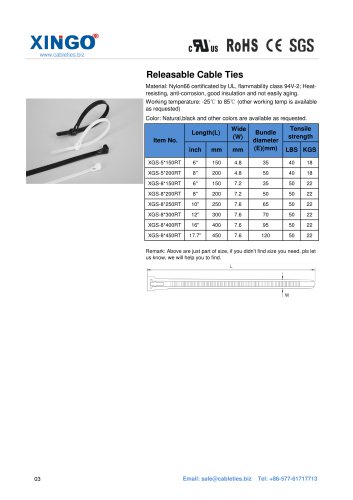 Xingo-Releasable Nylon Cable Ties