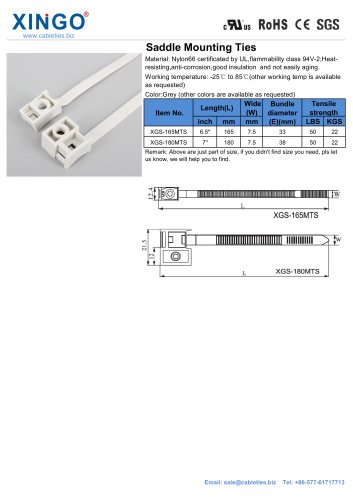 Xingo-Saddle mounting cable ties