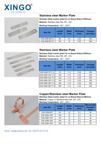 XINGO-Stainless steel marker plate