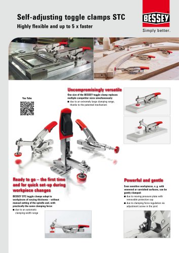 Self-adjusting toggle clamps STC