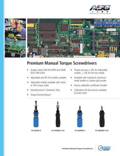 Torque Control Manual Screwdrivers