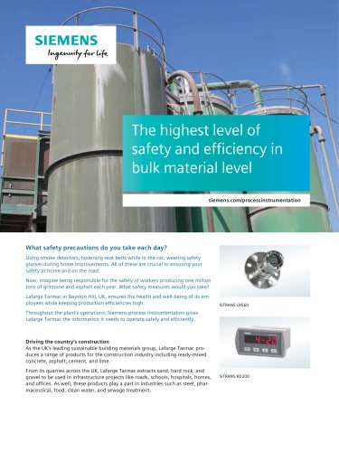 The highest level of safety and efficiency in bulk material level