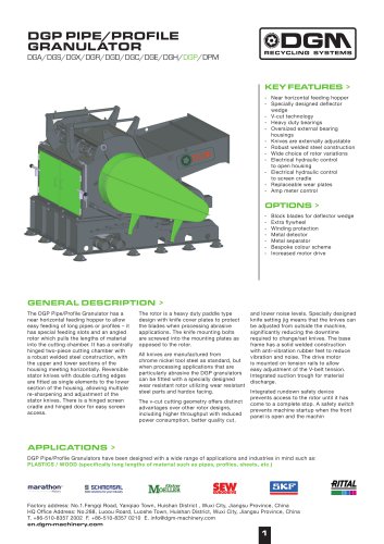 DGP PIPE/PROFILE GRANULATOR