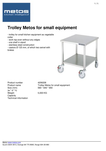 Trolley Metos for small equipment