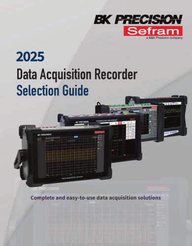 Data Acquisition Recorder Selection Guide 2025