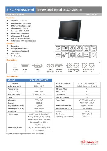 10.4"~19" 2 in 1 Analog/Digital  HVE Series