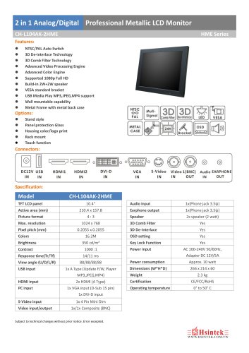 10.4"~55" Analog/Digital HME Series