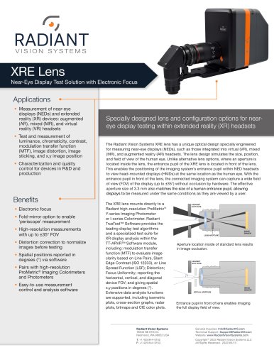 XRE Lens: Near-Eye Display Test Solution with Electronic Focus