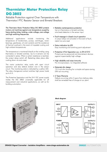Thermistor Motor Protection Relay DG 3802