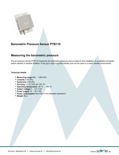 PTB110 - Barometric Pressure Sensor