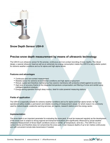 USH-9 - Ultrasonic Snow Depth Sensor