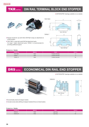 DRS series - ECONOMICAL DIN RAIL END STOPPER