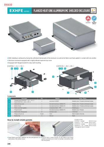 FLANGED HEAT SINK ALUMINIUM EMC SHIELDED ENCLOSURE - EXHFE series