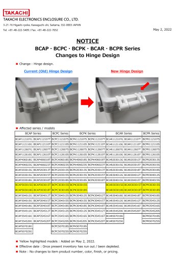 IP65 Latch-hinged ABS・Polycarbonate Plastic Box - BCAP・BCPC series