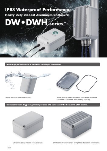 IP68 HEATSINK DIECAST ALUMINIUM ENCLOSURE - DWH series