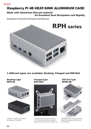 RPHD series - DIN RAIL MOUNT Raspberry Pi HEATSINK CASE