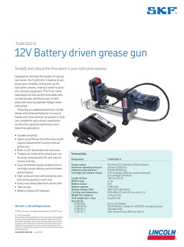 Battery-driven grease gun TLGB 1262-E