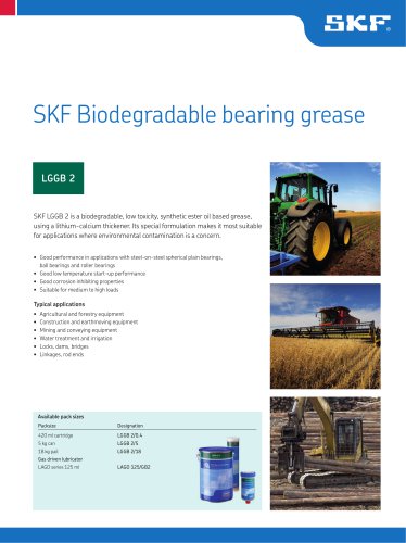 SKF Biodegradable Bearing Grease LGGB 2