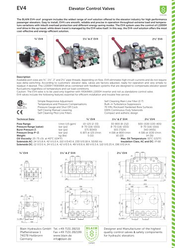 Elevator Control Valves EV 4