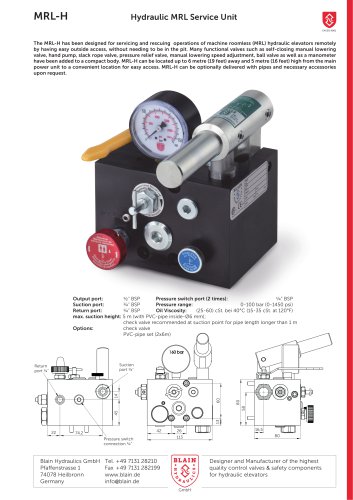 Hydraulic MRL Service Unit MRL