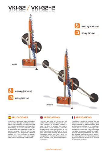 VK1-G2  /   VK1-G2+2  - Glass suction lifter with manual rotation