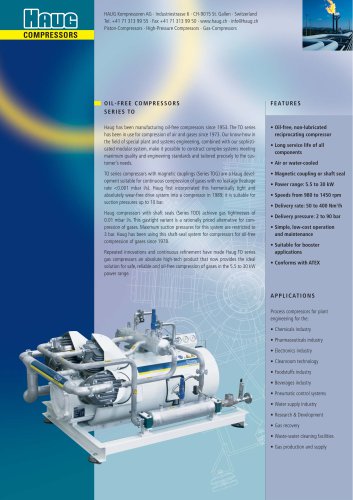 OIL-FREE COMPRESSORS SERIES TO - 5.5 to 30 kW