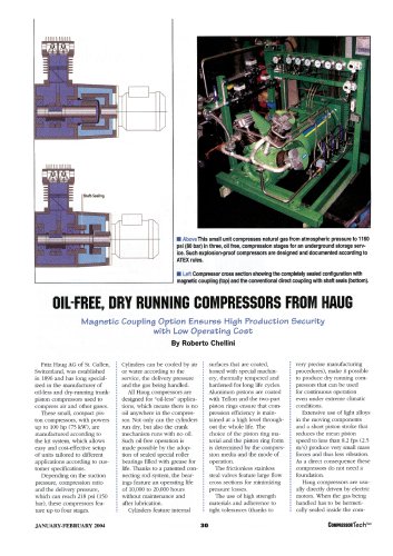Oil-free, dry running compressors 