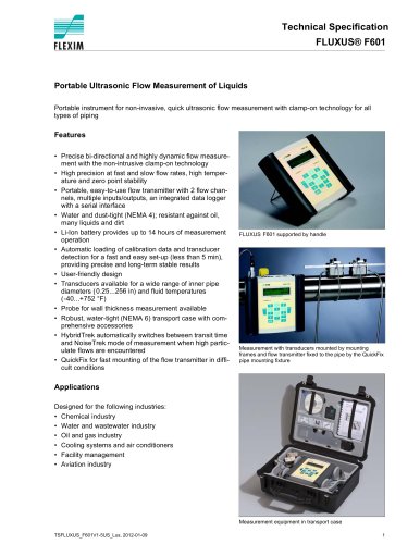 Technical specification FLUXUS F601