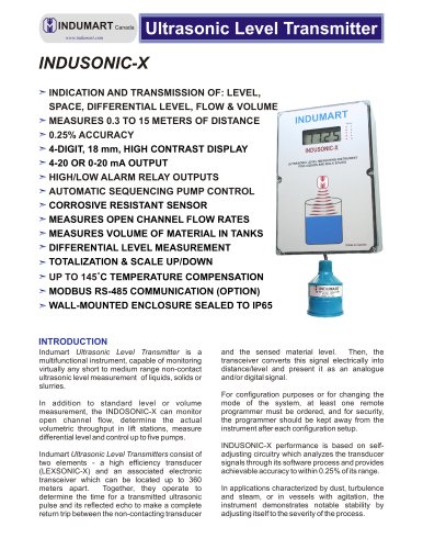 ULTRASONIC LEVEL TRANSMITTER 