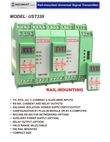 UNIVERSAL TEMPERATURE TRANSMITTER SERIES: UST330