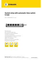 Socket strip 5-fold, with automatic time switch 1,5-12 hours