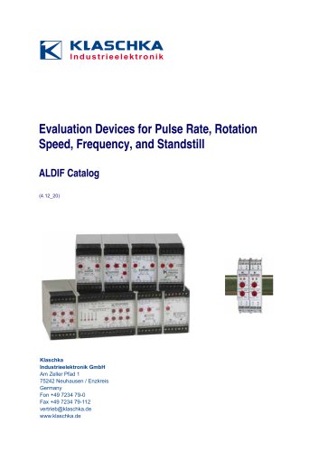 Klaschka -Evaluation Devices for Speed, Pulse Rotation (ALDIF)