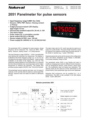 2051 Panelmeter for pulse sensors