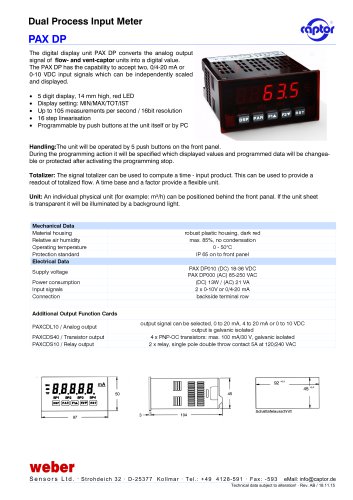 Data sheet PAX DP