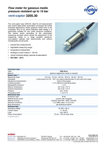 Data sheet vent-captor 3205.30