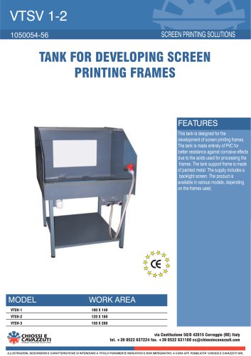 TANK FOR DEVELOPING SCREEN PRINTING FRAMES