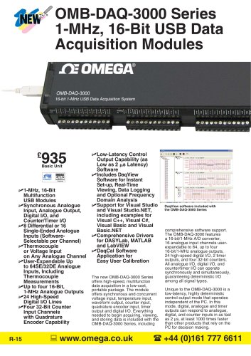 1-MHz, 16-Bit USB Data Acquistion Modules  OMB-DAQ-3000, OMB-DAQ-3001 and OMB-DAQ-3005