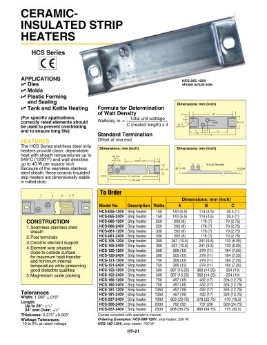 CERAMICINSULATED STRIP HEATERS