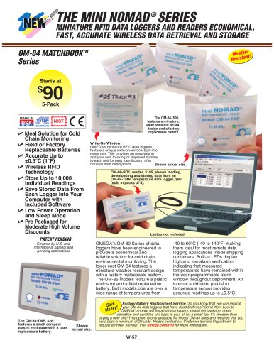 Miniature RFID Data Loggers and Readers OM-80 Series