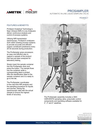 ProSampler Automatic In-Line Sampling Valve