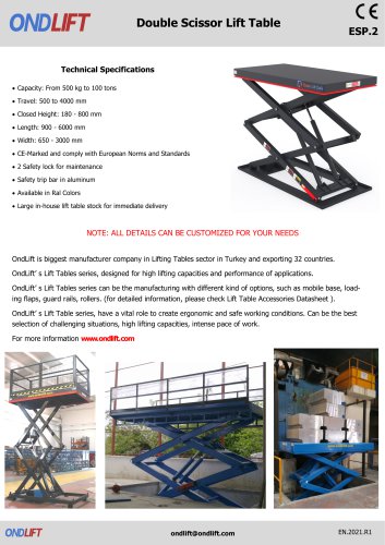 Double Scissor Lift Table 