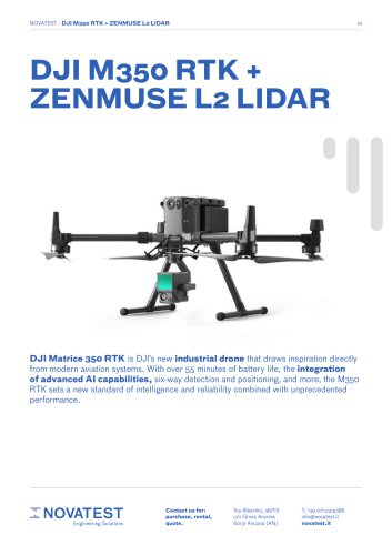 DJI M350 RTK + ZENMUSE L1 LIDAR - Technical Sheet