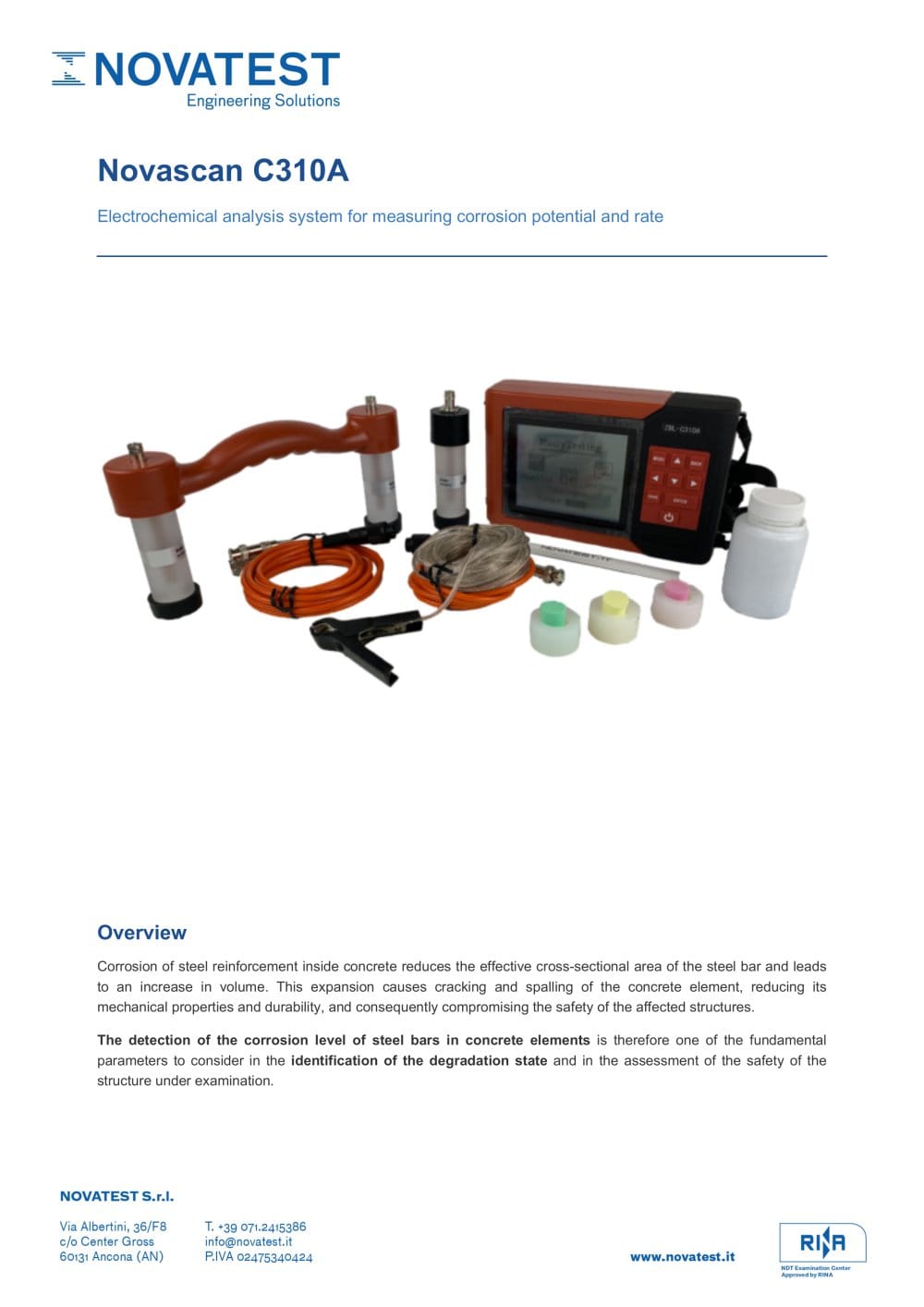 NOVASCAN C310A - Technical Sheet - Novatest