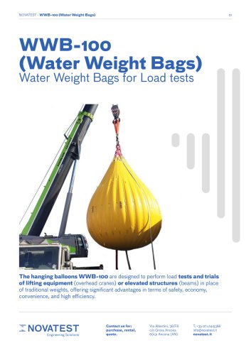 WWB-100 (Water Weight Bags) - Technical Sheet