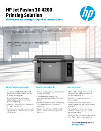 HP Jet Fusion 3D 4200 Printing Solution