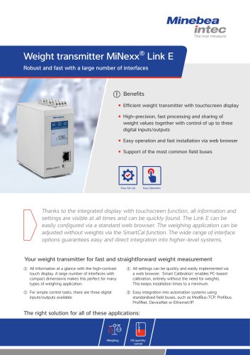 Datasheet Weight Transmitter Link E